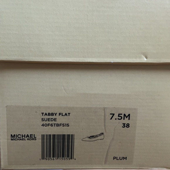 Michael Kors Tabby Flat Suede Plum Shoes - Size 7.5 (38) NWT - Picture 8 of 8